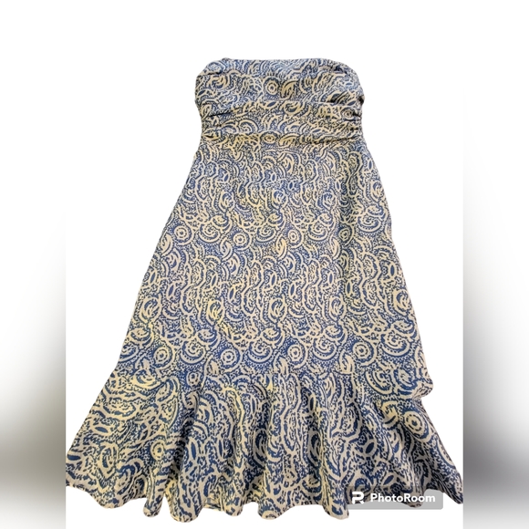 The Limited strapless sundress. Womens size 2. Blue/Cream - Picture 1 of 10